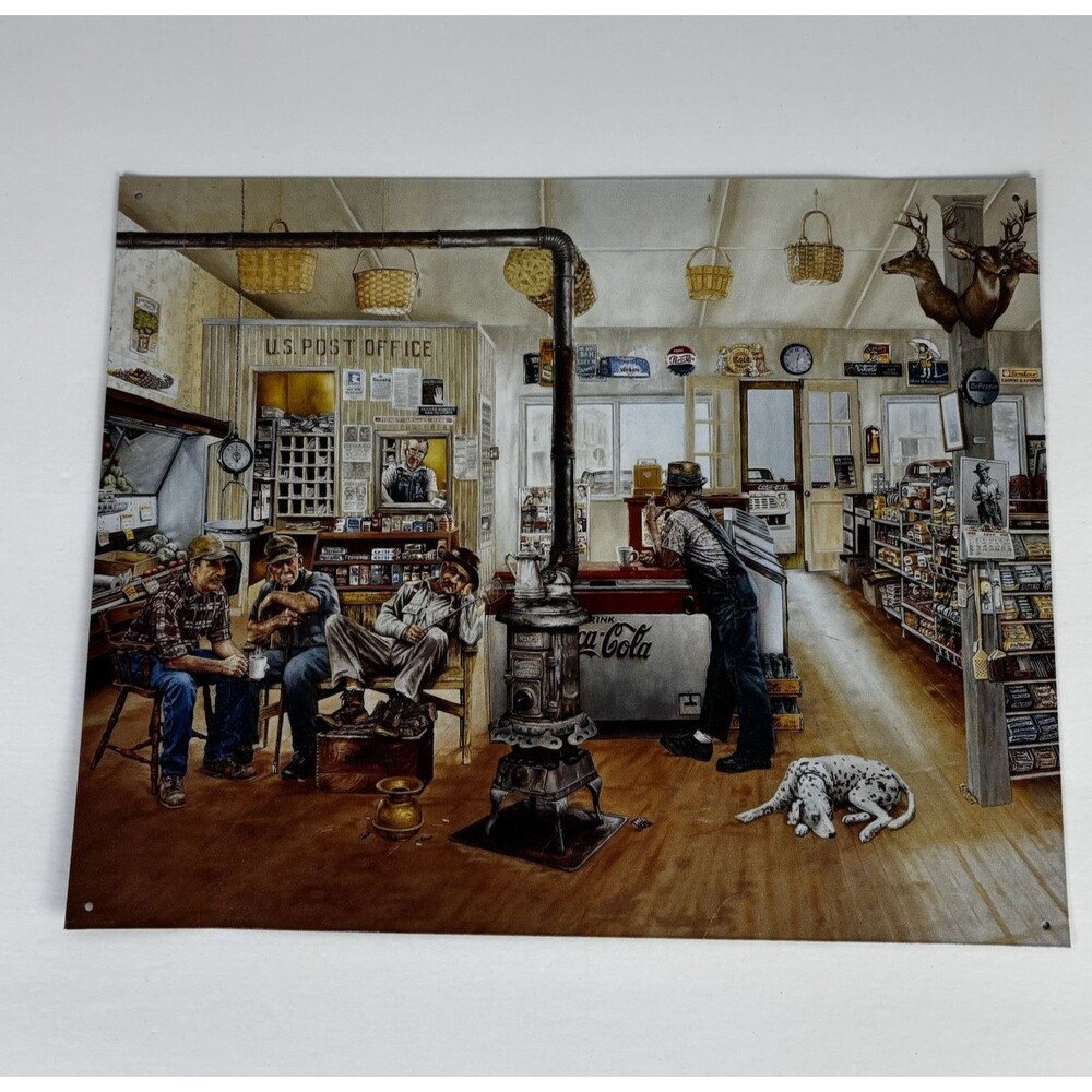 The Gathering Place Tin Metal SIgn Coca Cola 15" x 12" Post Office